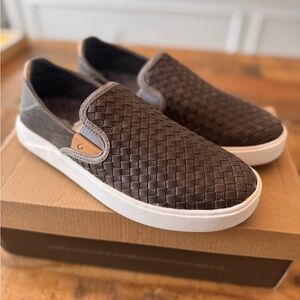 Olukai Men's Lae’ahi Lauhala Leather Woven Shoes/ Loafers! NWT and Box!